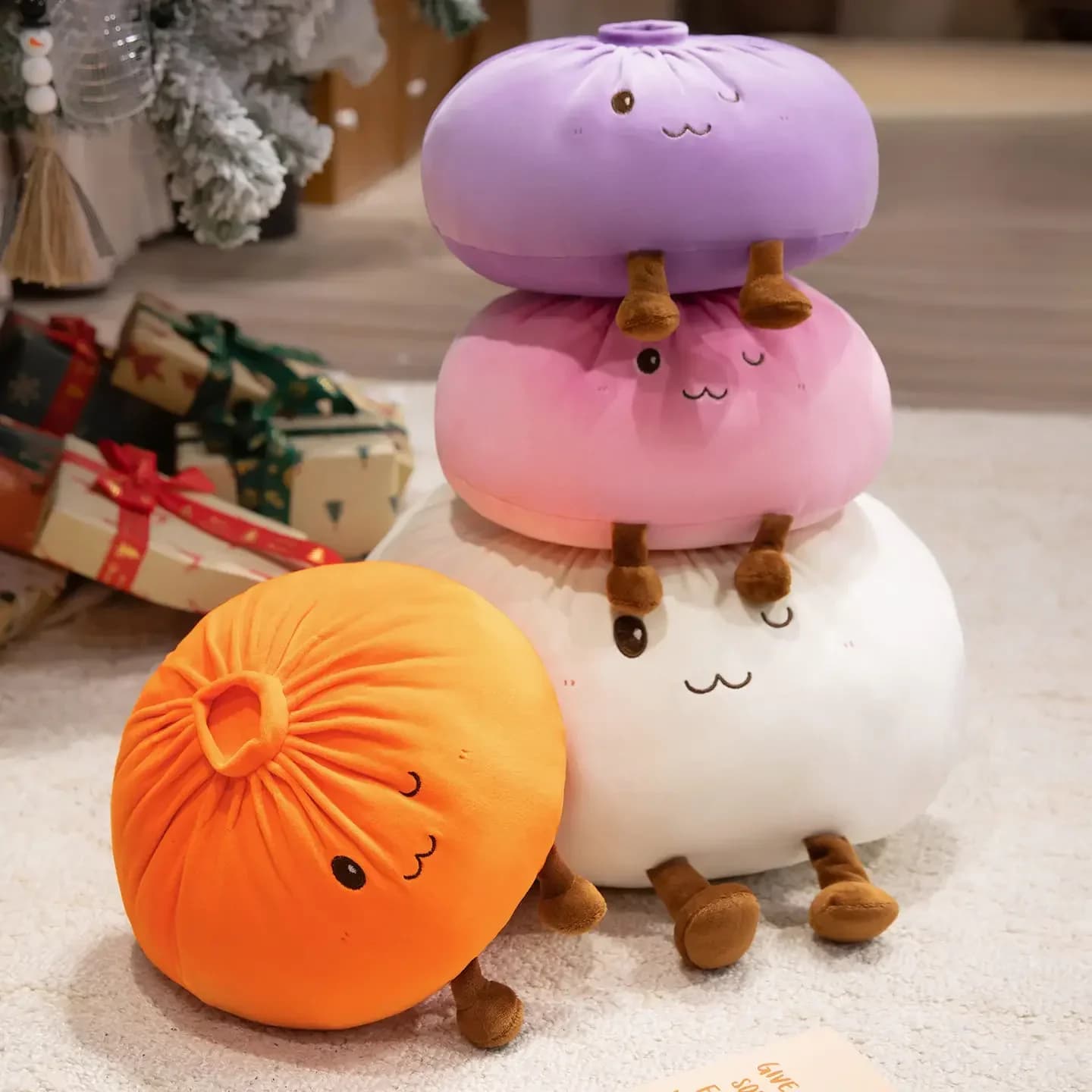 Plush Toy Elf Buns Stuffed Cartoon Food Throw Pillow Kawaii Cozy Happy Toys
