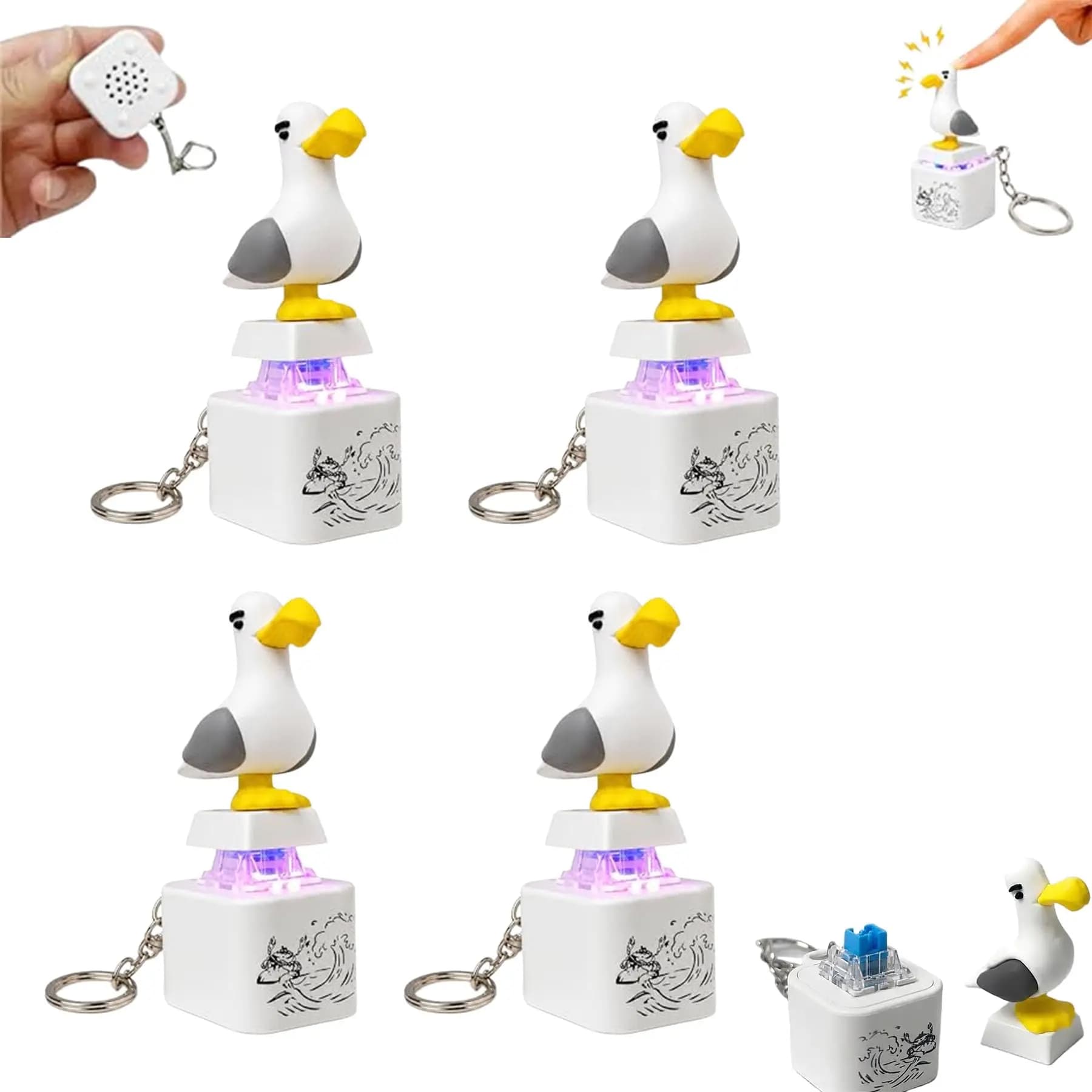 Rechargeable Seagull Keychain Portable Quacking Sound Button Novelty Gift — image 8