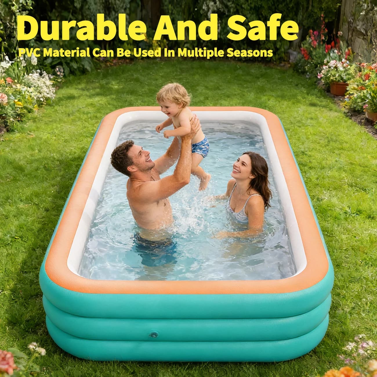 Inflatable Swimming Pool Family Large Backyard Garden Party Durable — image 2