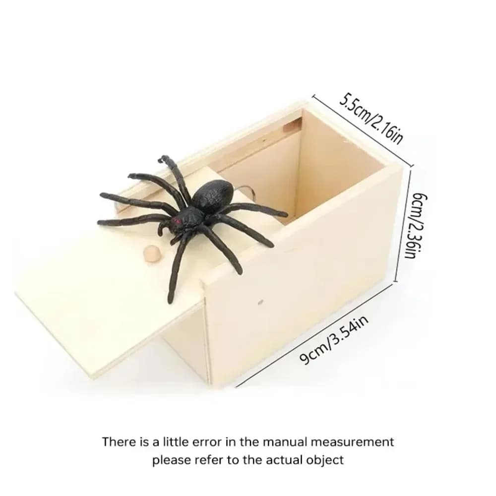 Wooden Spider Prank Scare Box Creepy Funny Trick Toy Joke Gag Gift Surprise Play — image 5