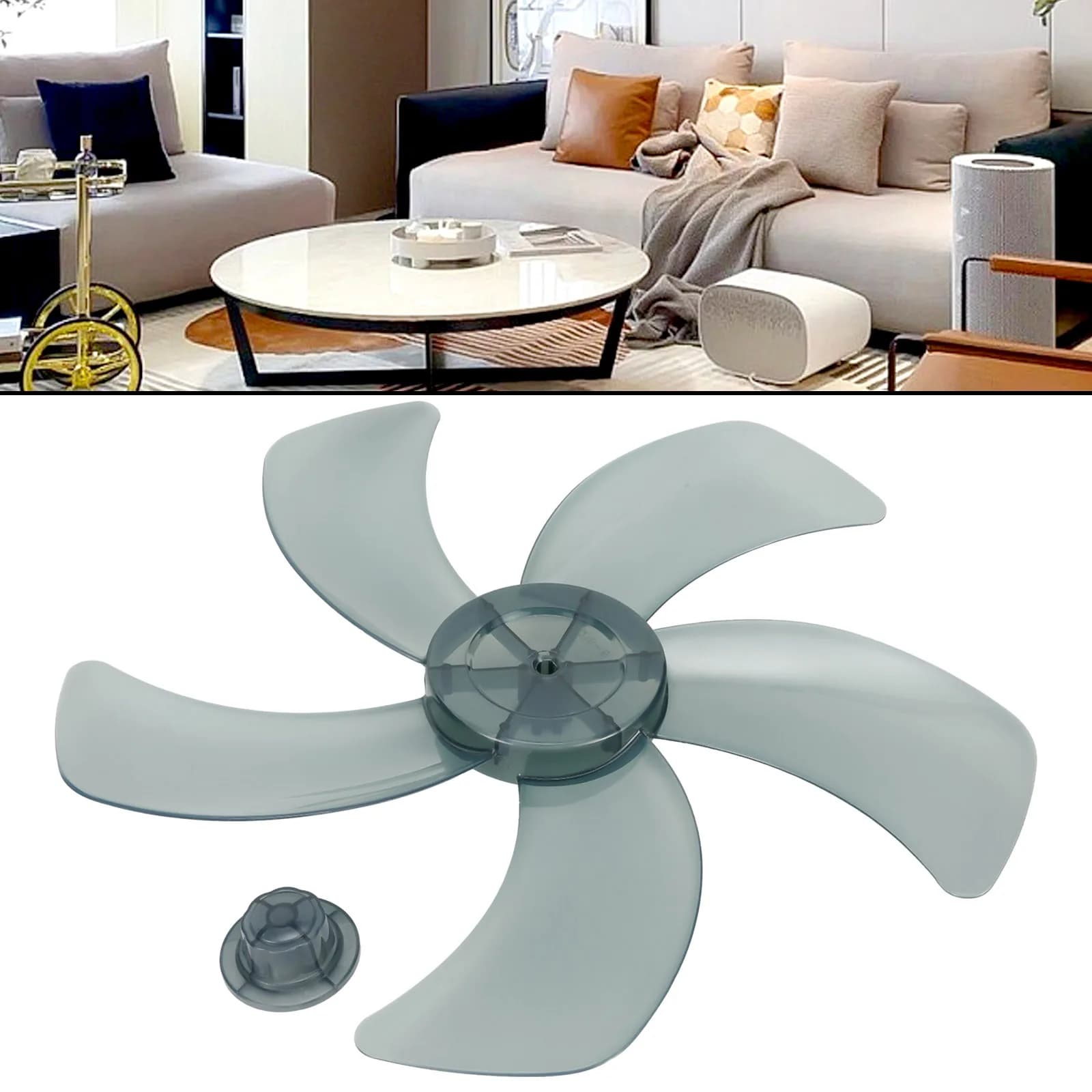 16 Inch Fan Blade Five Leaves Plastic Pedestal Table Stand New Household With UK — image 5