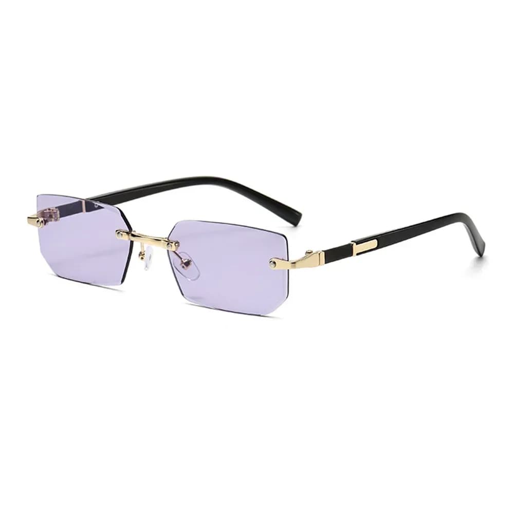 Rimless Cut Edge Rectangle Sunglasses Unisex Frameless New Eyewear Designer Y2k — image 14