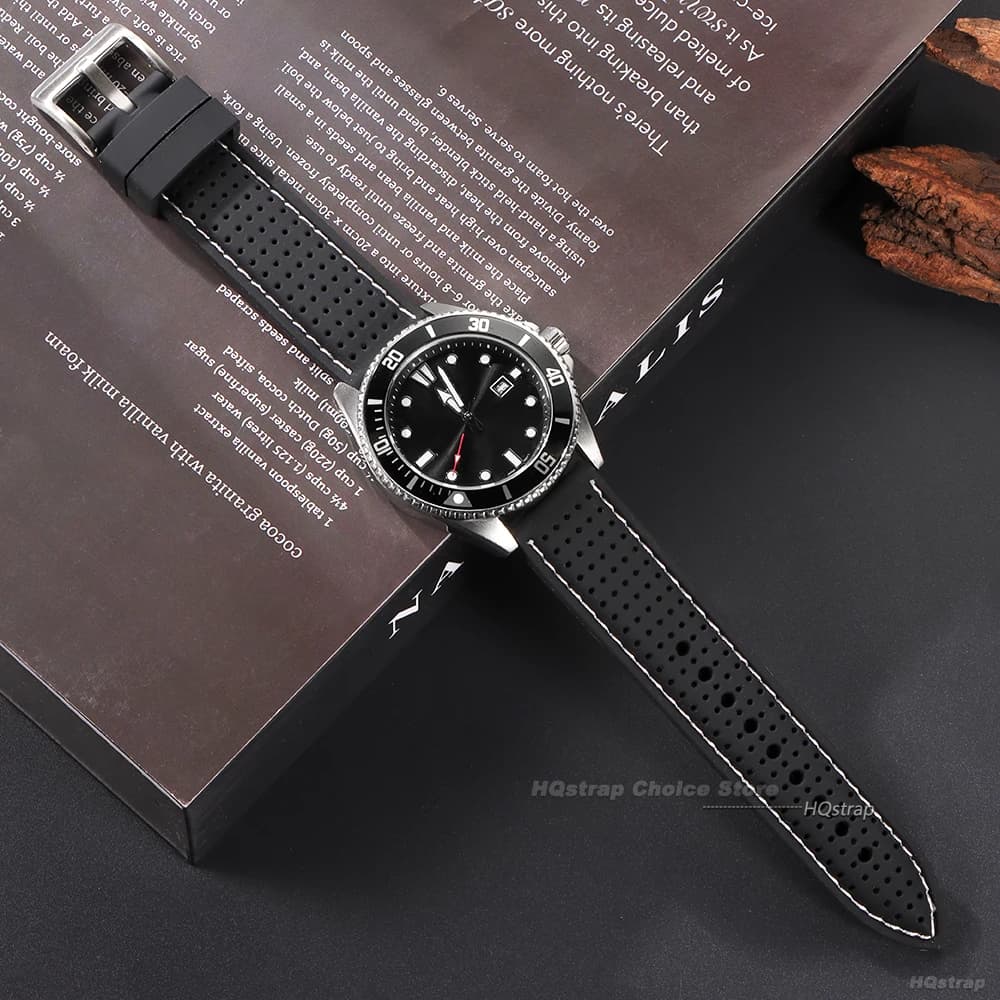 Soft Rubber Watch Strap Men Women Sport Waterproof Silicone 20mm Breathable Band — image 5