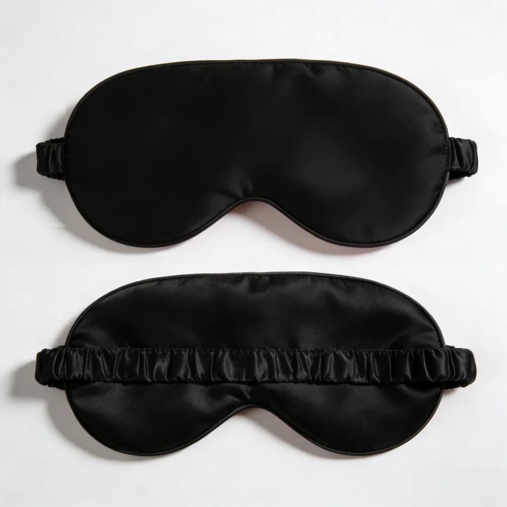 Silk Sleep Mask Eye Cover Blackout Breathable Travel Nap New 2pcs Masks Double U — image 7
