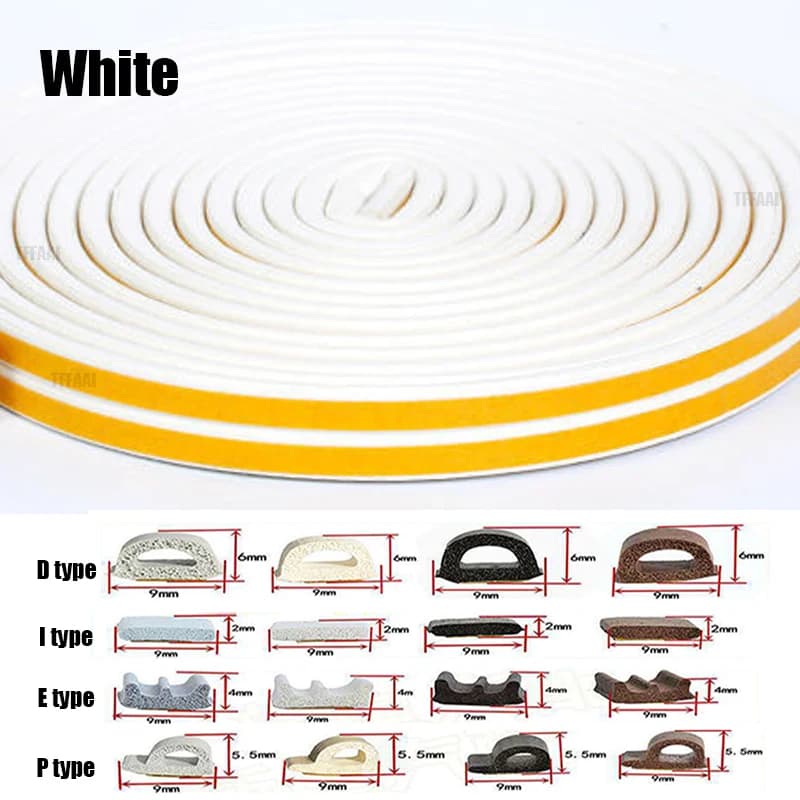 10m Self-Adhesive Door Window Seal Strip Acoustic Foam Weatherstrip — image 7