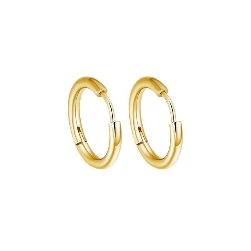 Stainless Steel Round Hoop Earrings 2.5mm Gold Silver Classic for Women — image 7