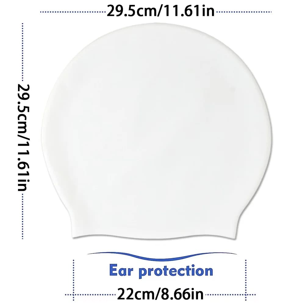 Extra Large Silicone Swimming Cap Soft Adult Swim Hat for Long Hair Braids — image 11