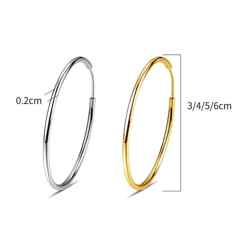 2 Pcs Stainless Steel Round Hoop Earrings Huggie Gold Silver Punk Women Men — image 6