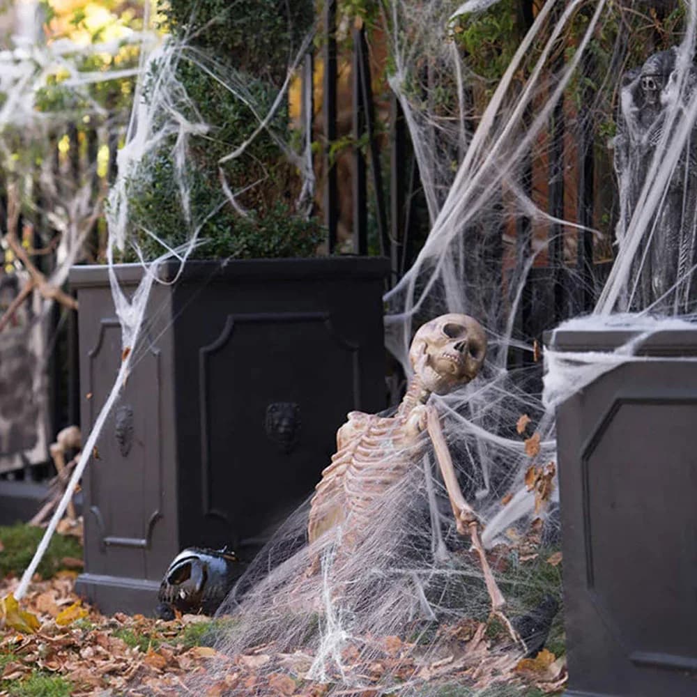 Halloween Decoration Spider Web Artificial Cobweb Stretchy for Horror House — image 4
