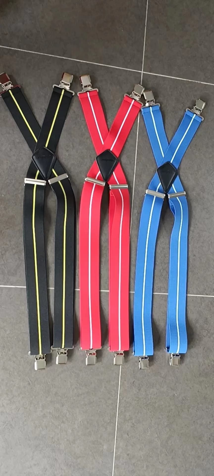 Men's Suspenders Braces 50mm Wide Elastic X-Shaped Four Clip Black — image 15