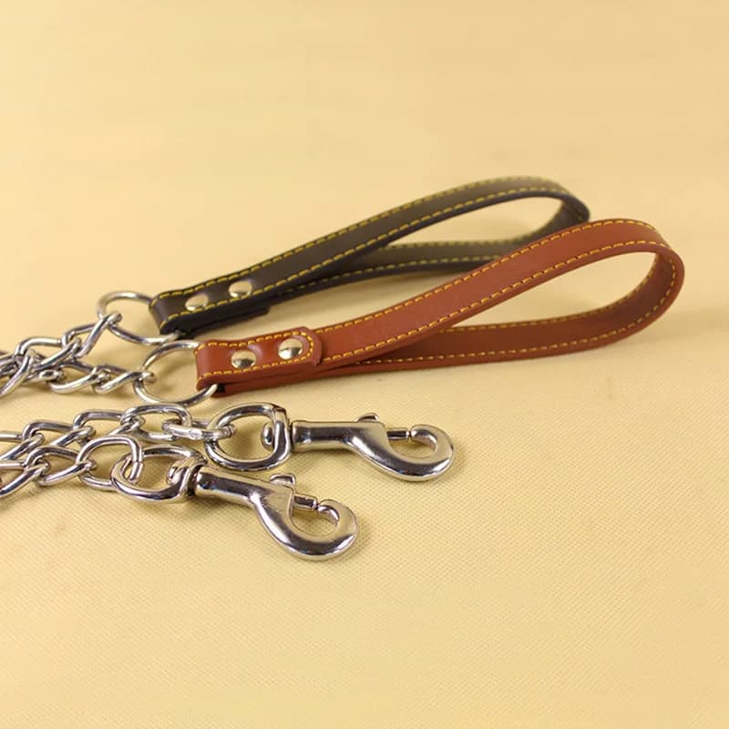 Premium Dog Slip Lead Adjustable Training Leash Rope with Chain Control — image 6