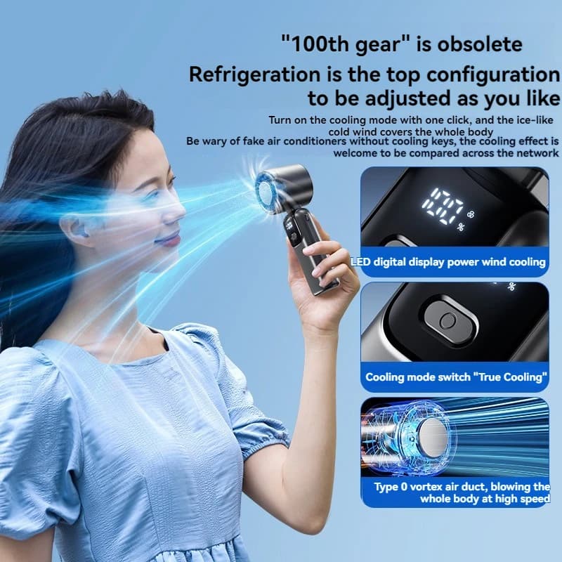Portable Handheld Fan with Ice Pack Folding Neck Fan Outdoor Cooling — image 3