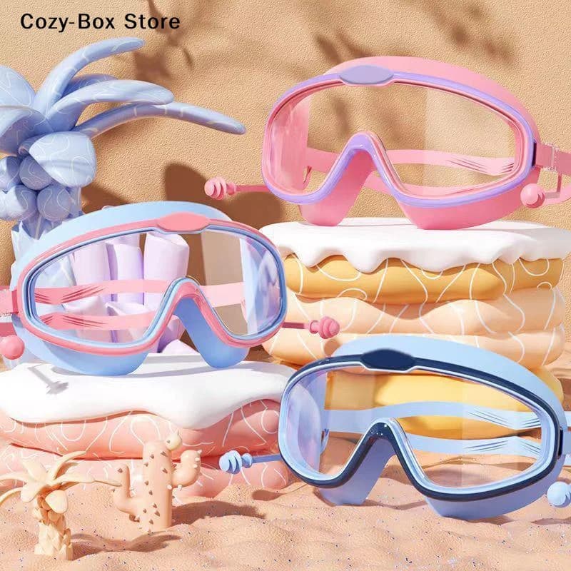 Swimming Goggles Big Frame HD View Anti-Fog Waterproof 1 Pc Multi Colour — image 3