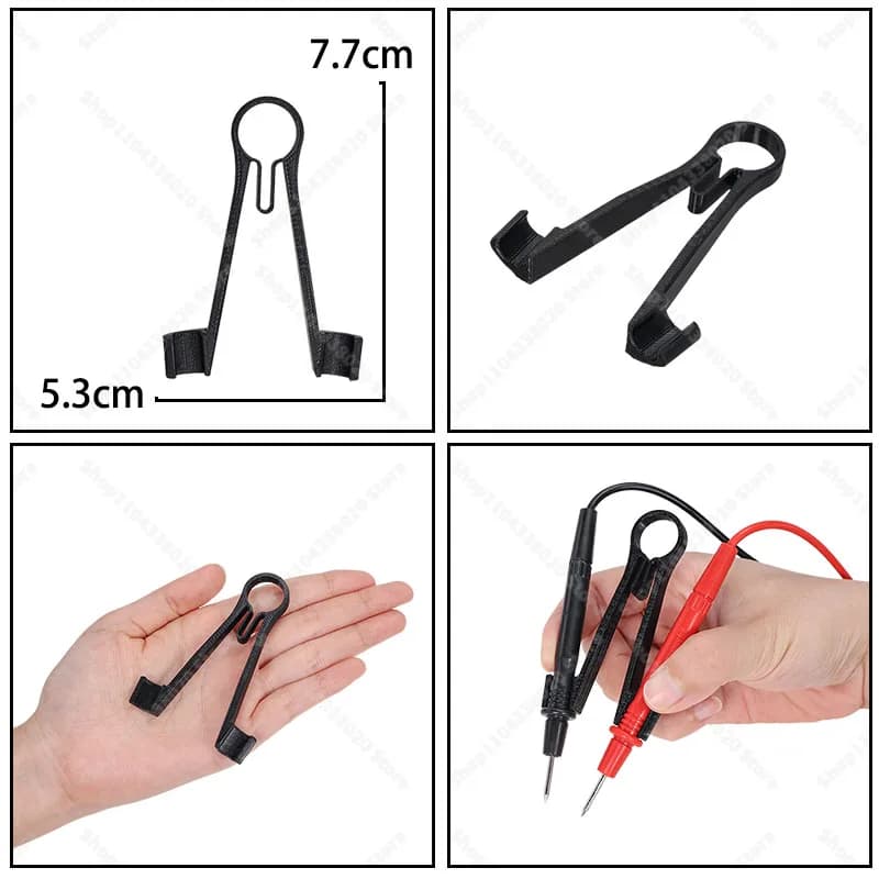 Multimeter Probe Holder 8mm One-Handed Test Lead Clip Electrician Red Black — image 8