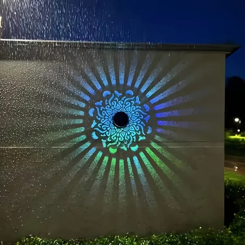 Solar Mandala Wall Lamp Outdoor LED Waterproof Fence Garden Decoration for Lawn — image 3