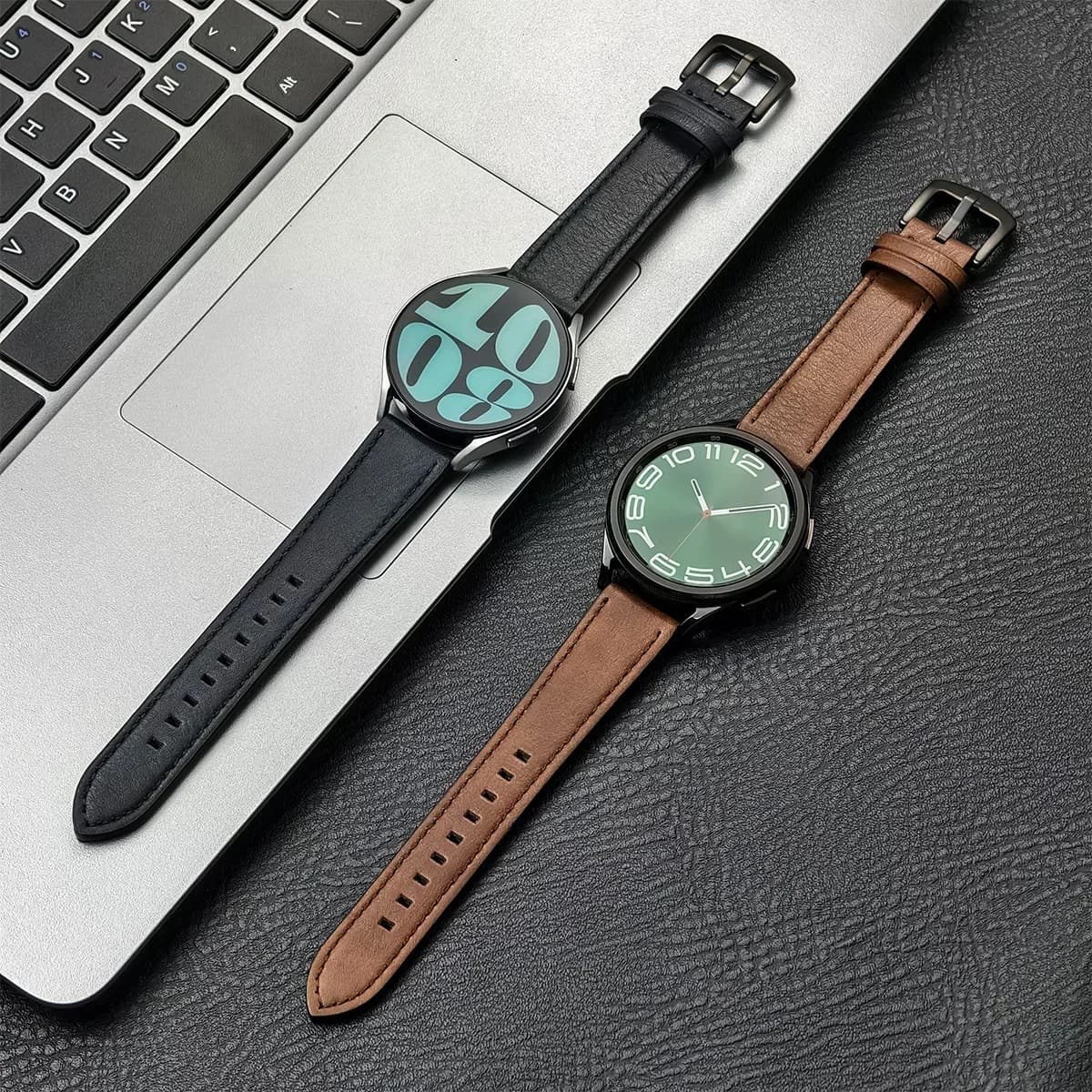 Leather Watch Strap 20mm 22mm Smartwatch Band Vintage 44mm — image 2