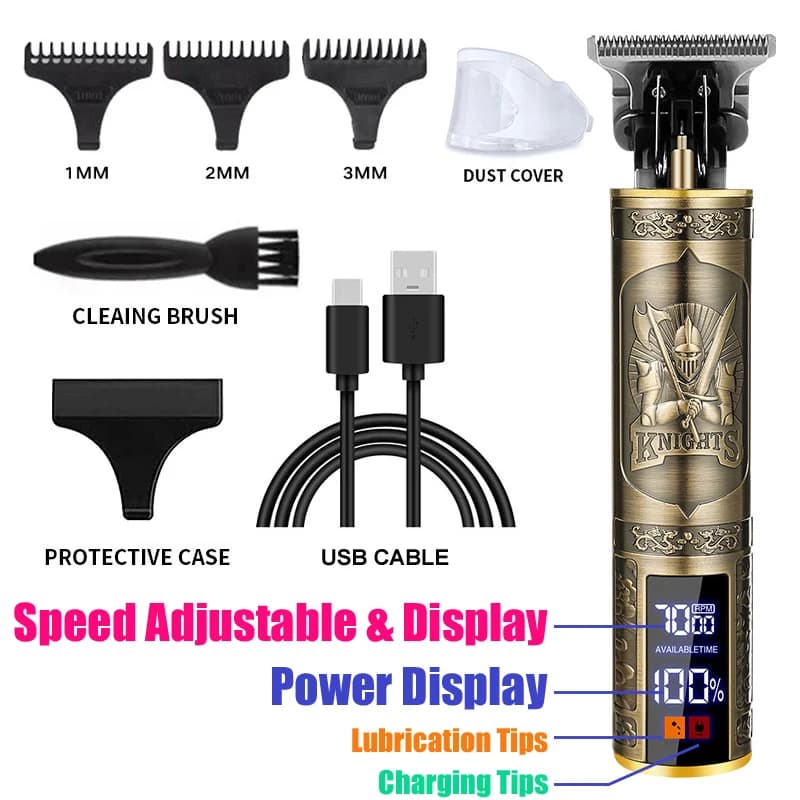 Professional Hair Clipper Barber Rechargeable Trimmer Machine Carving Metal — image 12