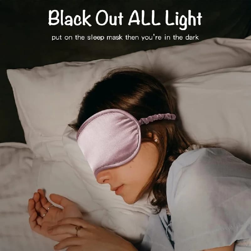 Silk Sleep Mask Eye Cover Blackout Breathable Travel Nap New 2pcs Masks Double U — image 5