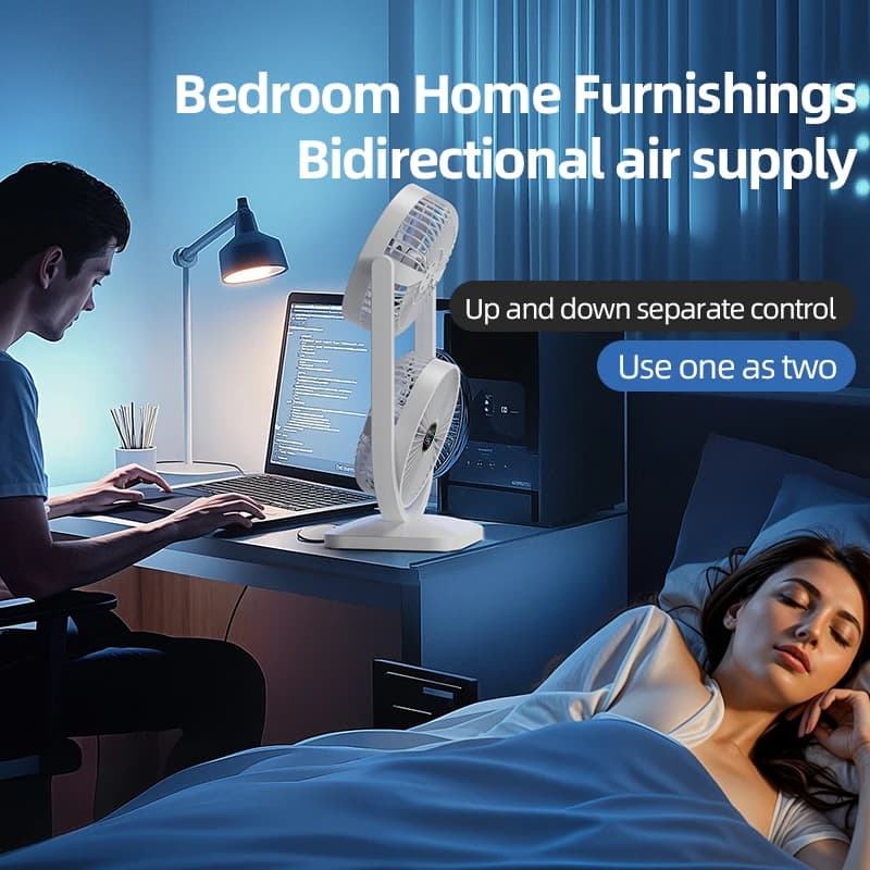 USB Rechargeable Desktop Fan Portable Rotatable Electric Fan for Picnic — image 4