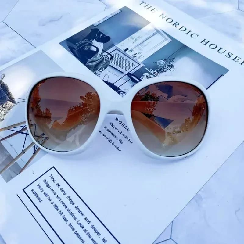 Women's Large Frame Circular Sunglasses New UV400 Fashion Sun Glasses Shape Lady — image 4