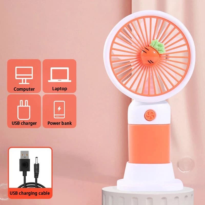 USB Rechargeable Portable Handheld Fan Dual Purpose Hand & Desktop Summer Fan — image 10