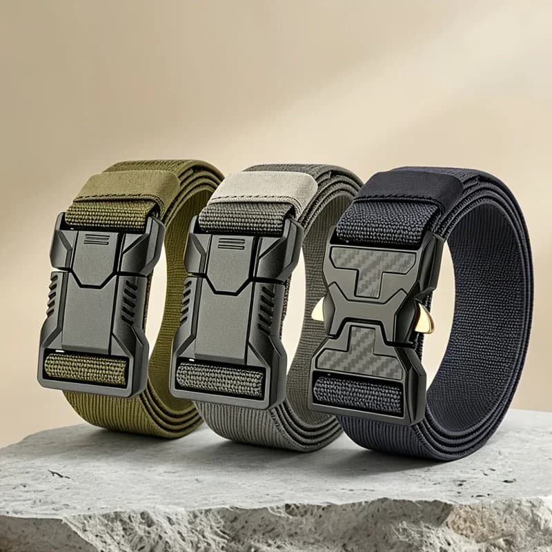 Men's Adjustable Tactical Belt Durable Outdoor Sports Hiking Fitness Belt — image 2