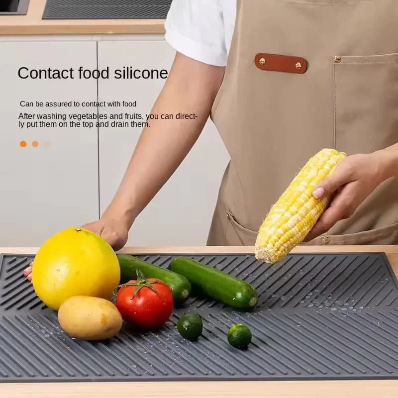 Silicone Drain Pad Drying Mat Kitchen Dish Tableware Non-slip New 1PC Pots for U — image 4