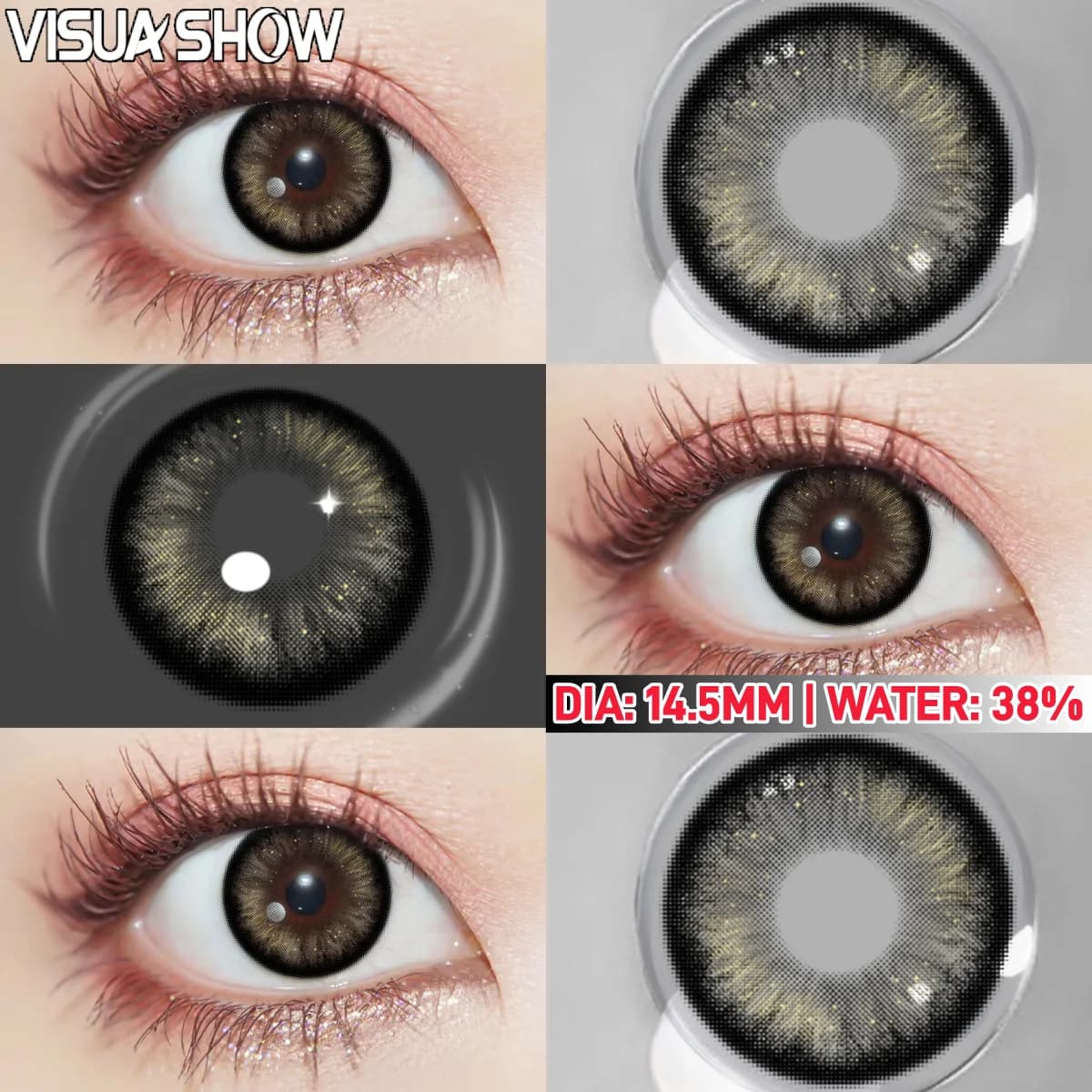 Black Contact Lenses Cosmetic Colour Contacts 2 Pcs Yearly Use — image 12