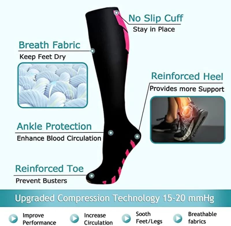 Compression Socks Graduated Running Training Recovery Cycling Sports Socks New U — image 3