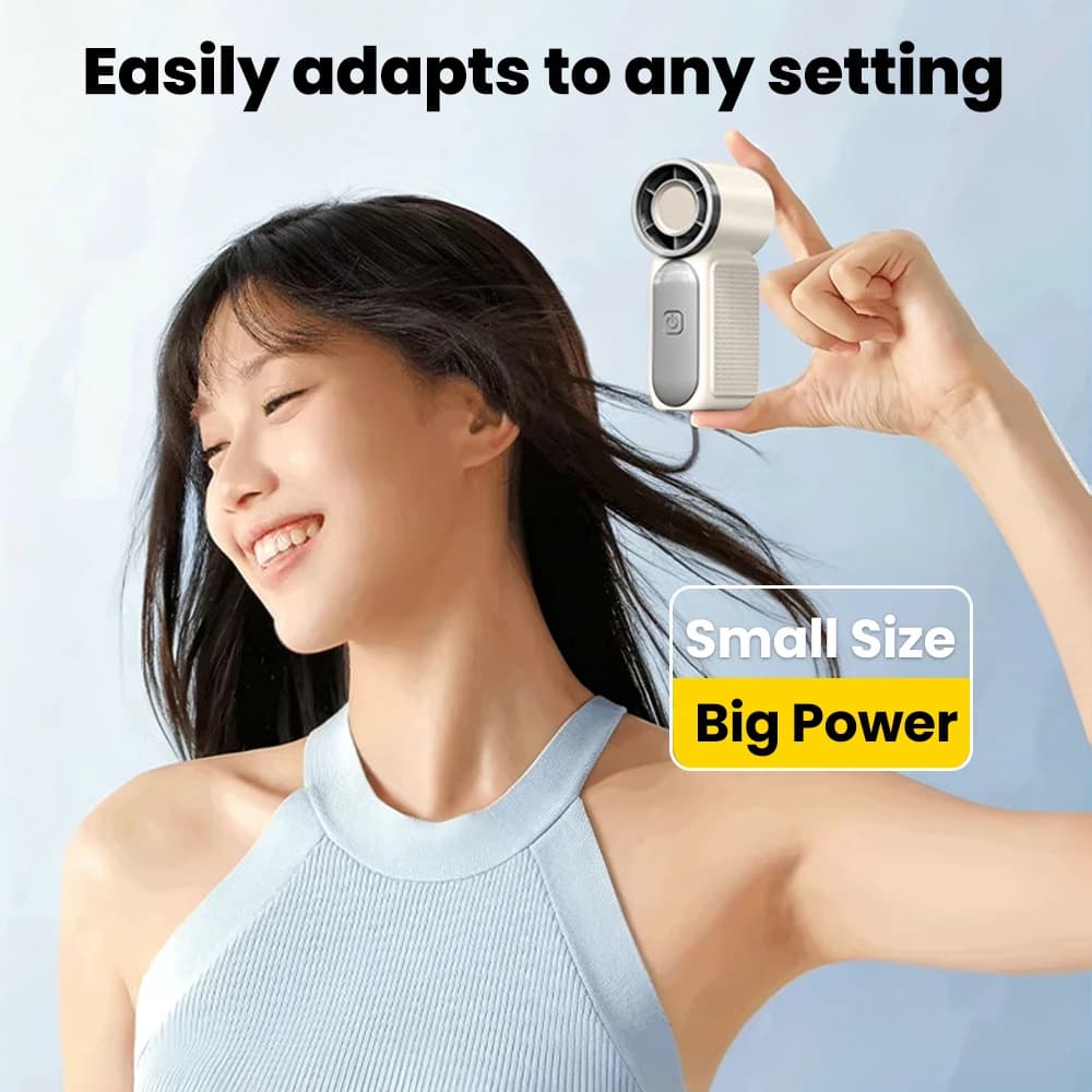 Portable Handheld Mini Fan 3 Speed Foldable Desk Fan USB Rechargeable Small — image 2
