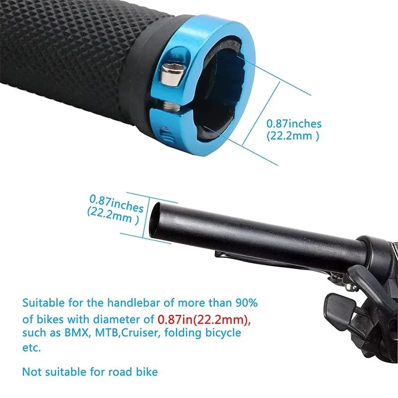 Mountain Bike Grips Lock On Rubber Soft Non-slip Waterproof New 2PCS Bicycle MTB — image 6