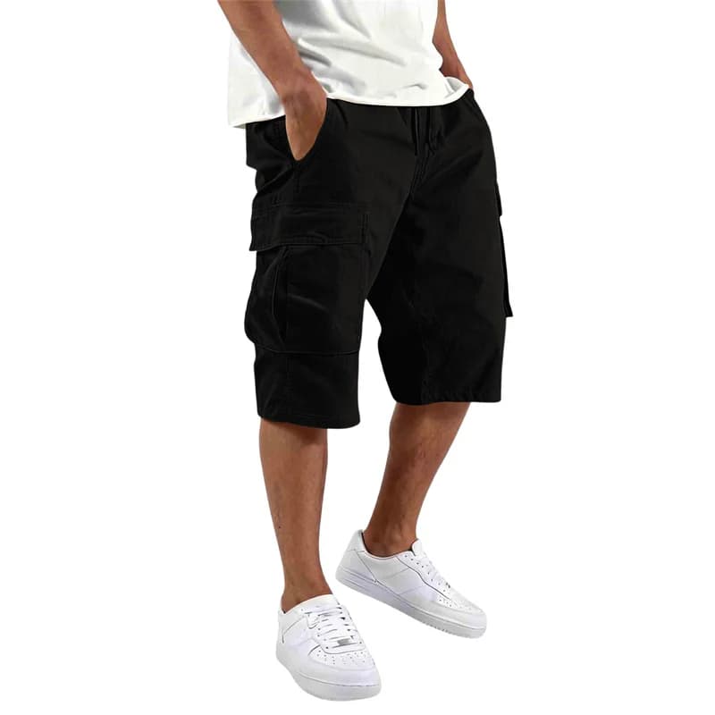 Men's Cargo Shorts Loose Fit Multi-Pocket Drawstring Summer Straight UK — image 5