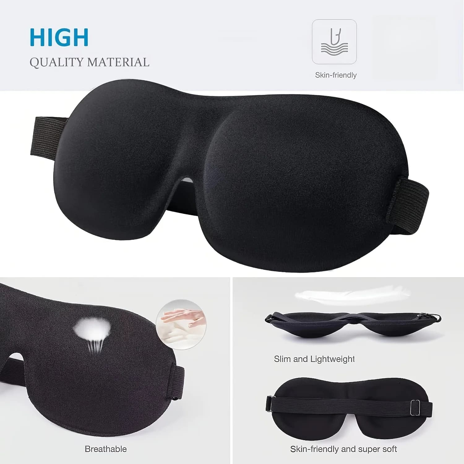 3D Soft Padded Sleep Eye Mask Blindfold Shade Cover for Sleeping UK — image 6