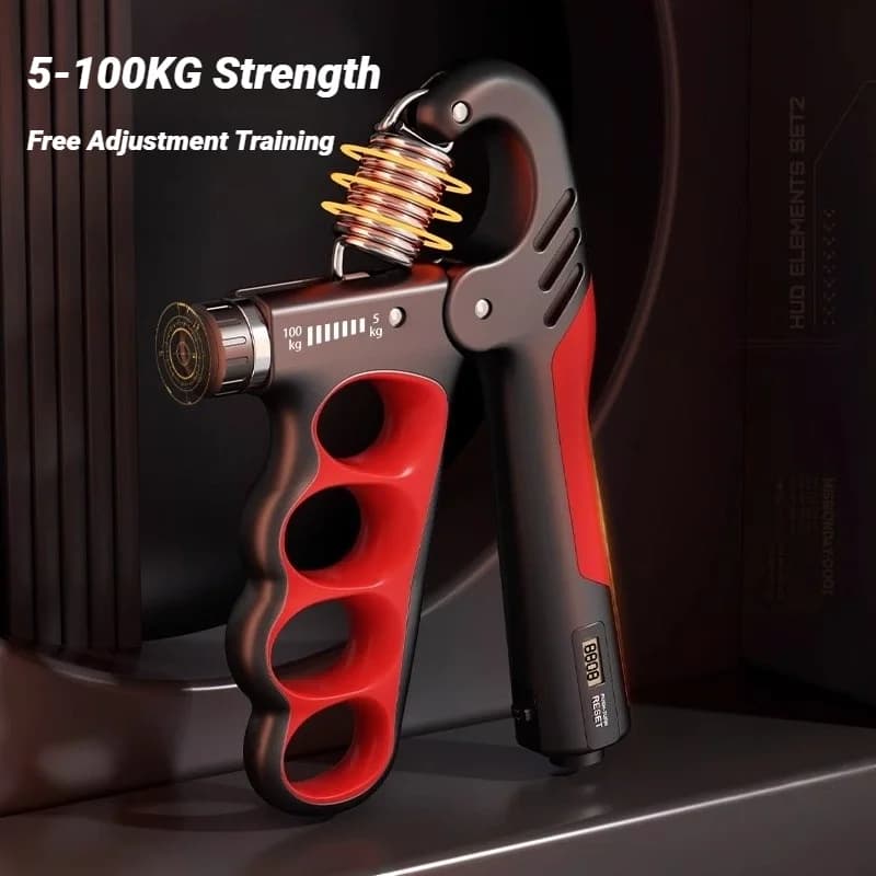 Electronic Hand Grip Strengthener with Counter 5-100kg Adjustable Gym Rehabilitation Trainer — image 5