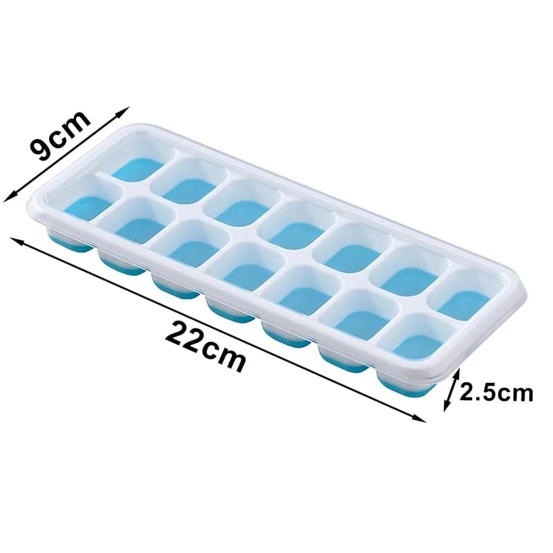 Ice Cube Tray Silicone Mould with Cover Square 14-Cube Easy Release Bar Moulds — image 6