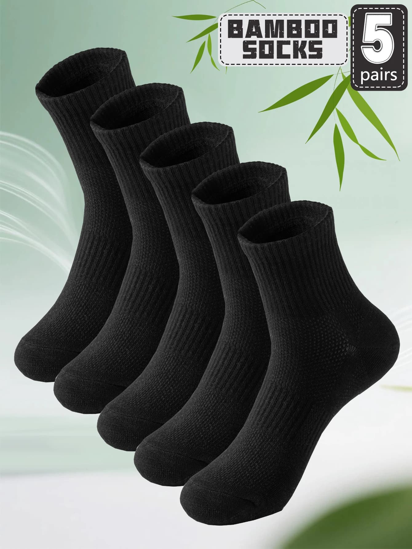Men's Bamboo Fibre Socks Breathable Mesh Anti-Odour Business Short Socks UK — image 9