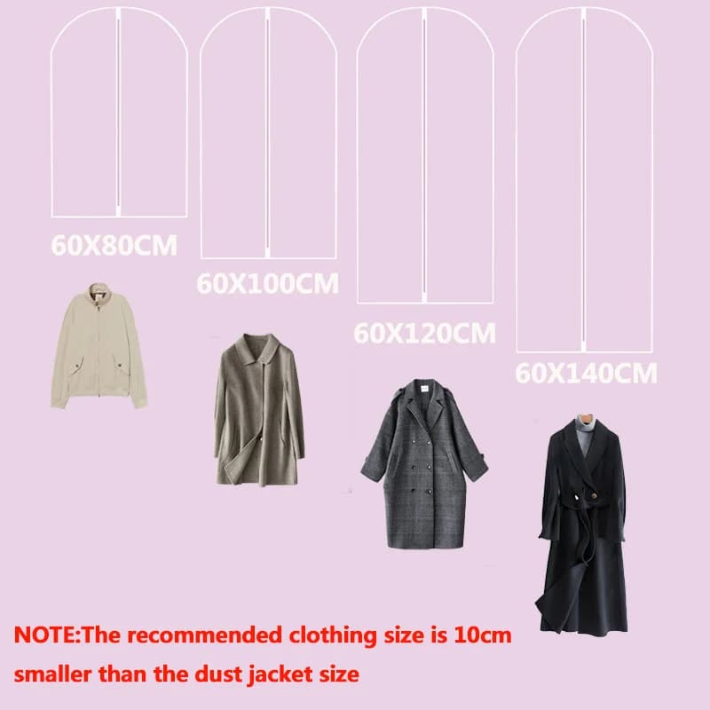 Clothes Hanging Dust Cover Wedding Dress Suit Coat Storage Bag with Zipper — image 6