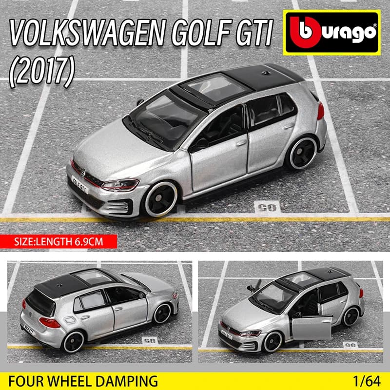 1:64 Die-Cast Car Model Collection Toy Bburago Golf 2017 2020 Gift for Boys Kids — image 11