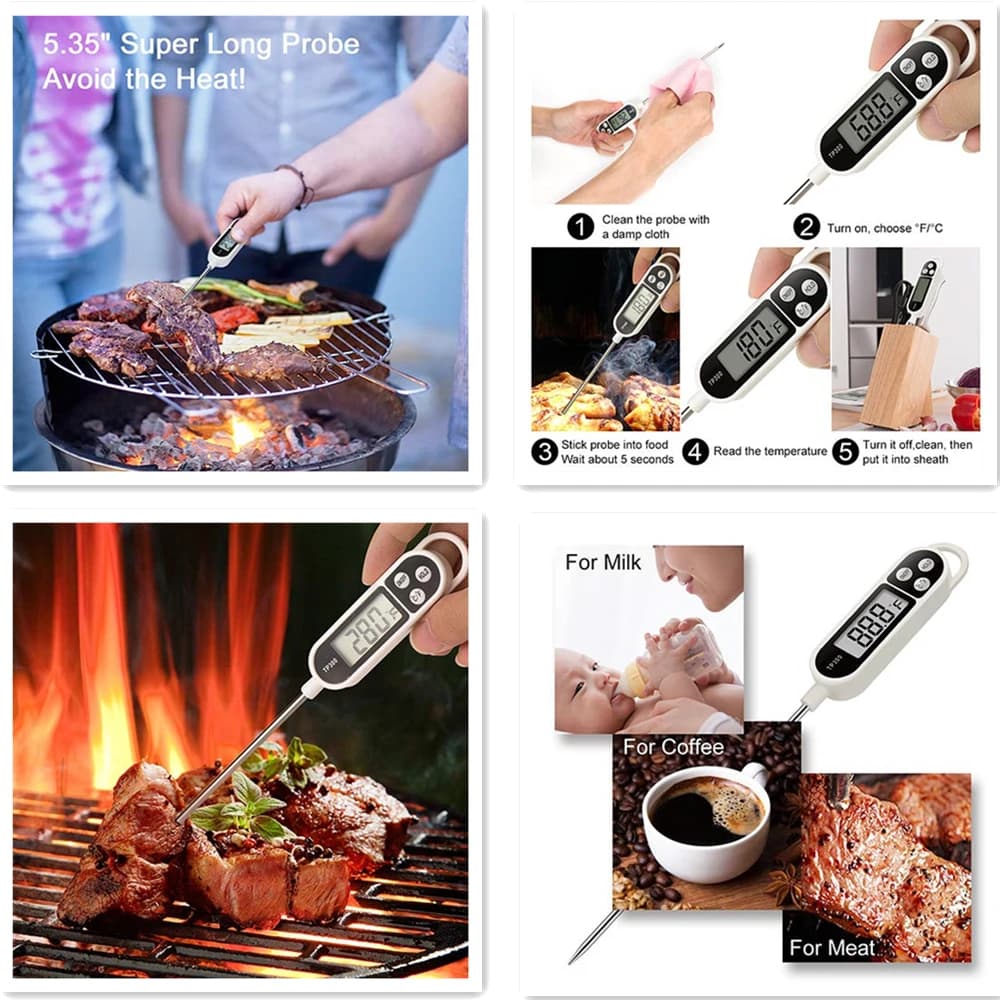 Digital Meat Thermometer Probe Kitchen Food Cooking BBQ Oven TP300 — image 4