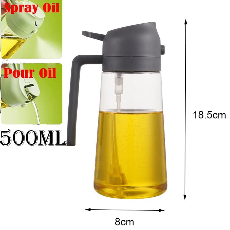 Oil Sprayer Bottle 500ml Kitchen Spray Dispenser BBQ Baking New 2in1 Plastic for — image 20