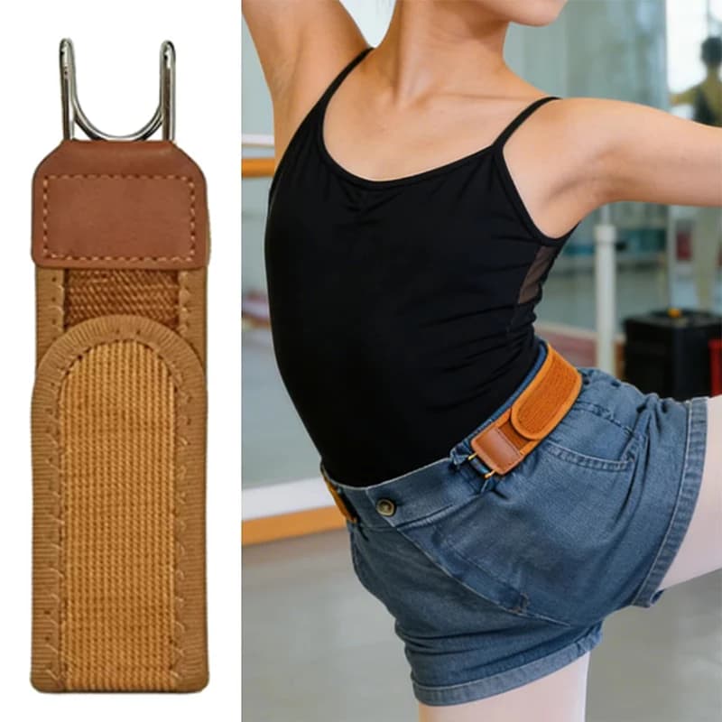 Elastic Belt No Buckle Adjustable Invisible Waistband with Metal Hook and Velcro — image 5