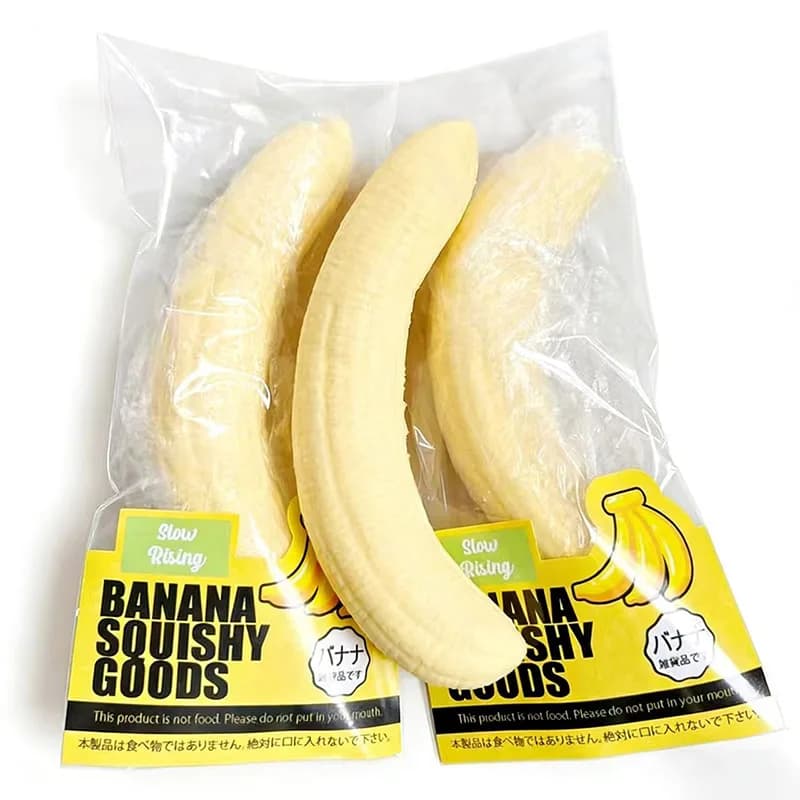 Squishy Banana Squeeze Toy Slow Rising Stress Relief Fidget New Simulated Pulp U — image 4