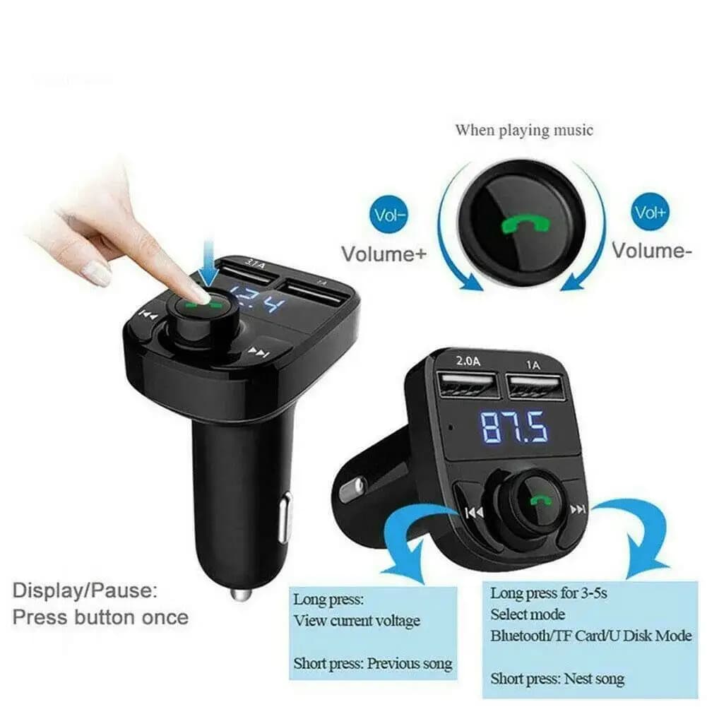 Bluetooth FM Transmitter Wireless Car Kit Dual USB Fast Charger Handsfree MP3 Player — image 4