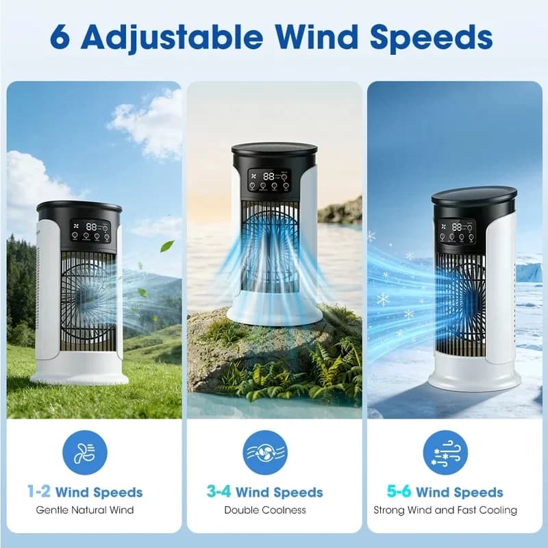 USB Evaporative Air Cooler Portable Mini Air Conditioner Fan with Humidifier — image 2