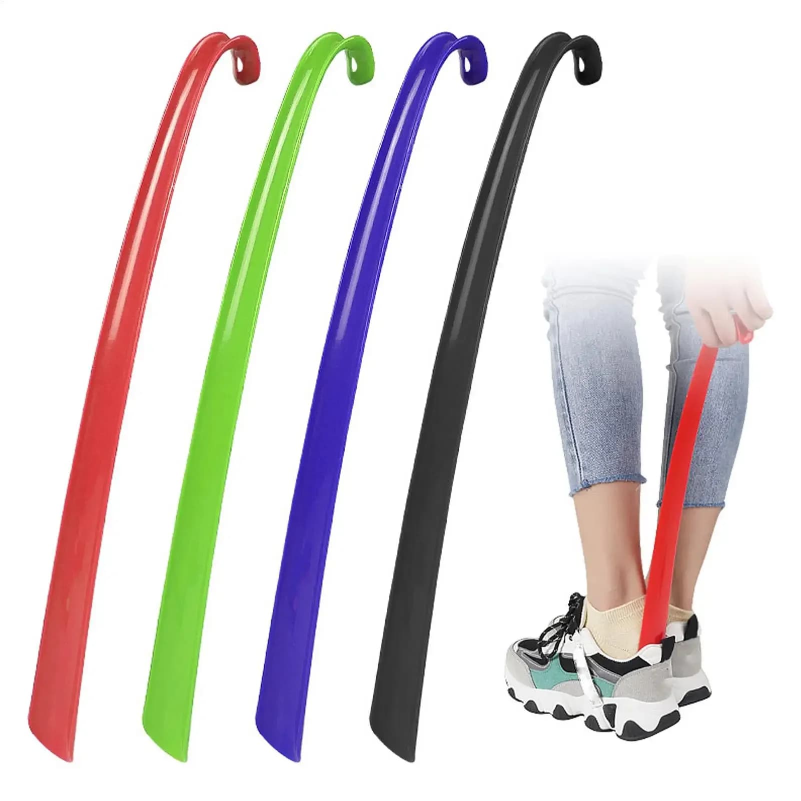 Plastic Extra Long Shoehorn Lazy Shoe Lifter Helper for Hotel & Household