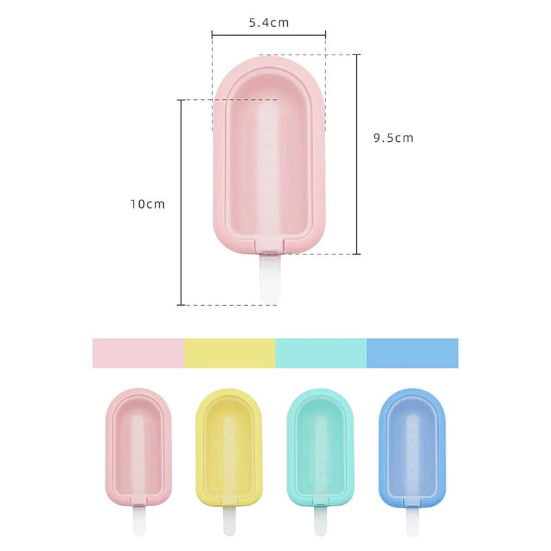 4 Pcs Silicone Ice Lolly Moulds Popsicle Mould Reusable Ice Cream Forms — image 6