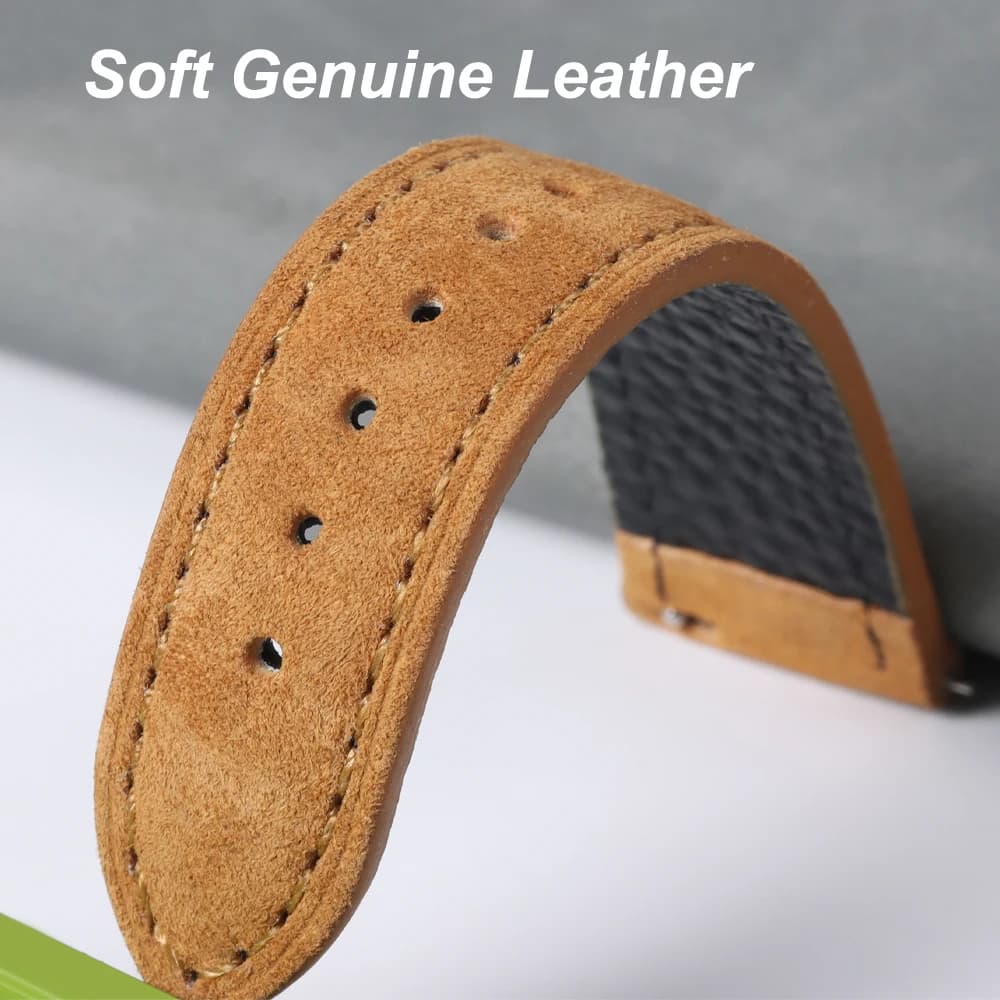 Watch Strap 18mm 19mm 20mm 22mm Suede Cowhide Handmade New Vintage Band Gray for — image 2