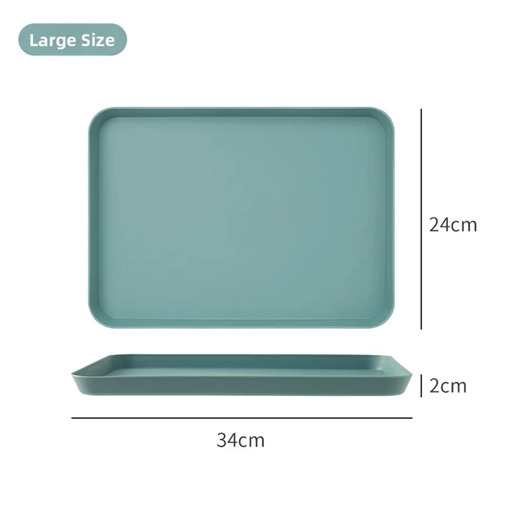 Plastic Serving Tray Flat Base Raised Sides Food Transport Tray 34x24cm — image 5
