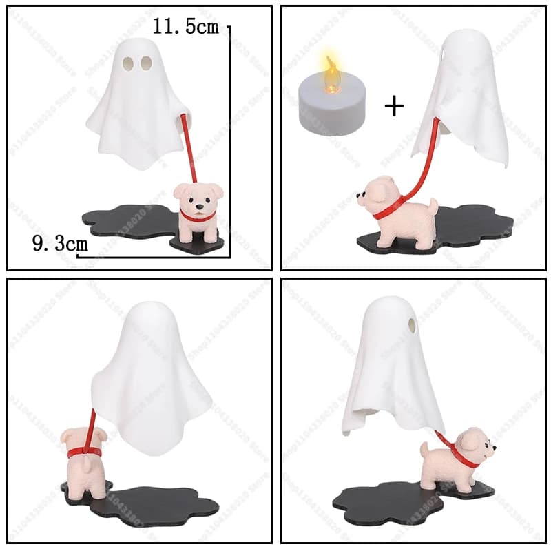 Cute Ghost LED Night Light with Dog Figure Spooky Desk Lamp Halloween Decor — image 8