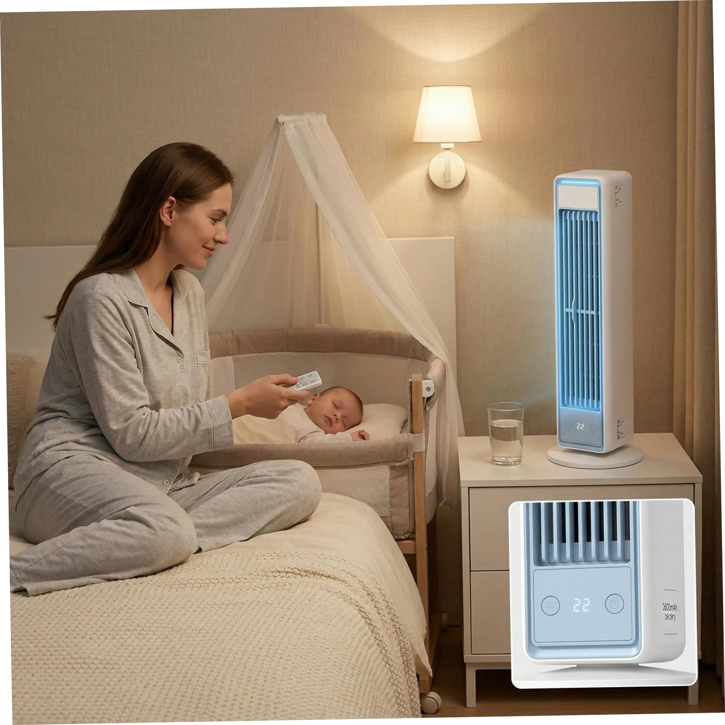 Silent Tower Fan Portable Air Cooler for Office Home Strong Wind Cooling — image 5